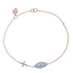 Ροζ χρυσό βραχιόλι με μάτι 